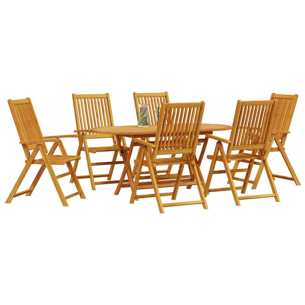 vidaXL Zestaw do jadalni w ogrodzie 7 pcs Brązowy Lite Drewno Akacji