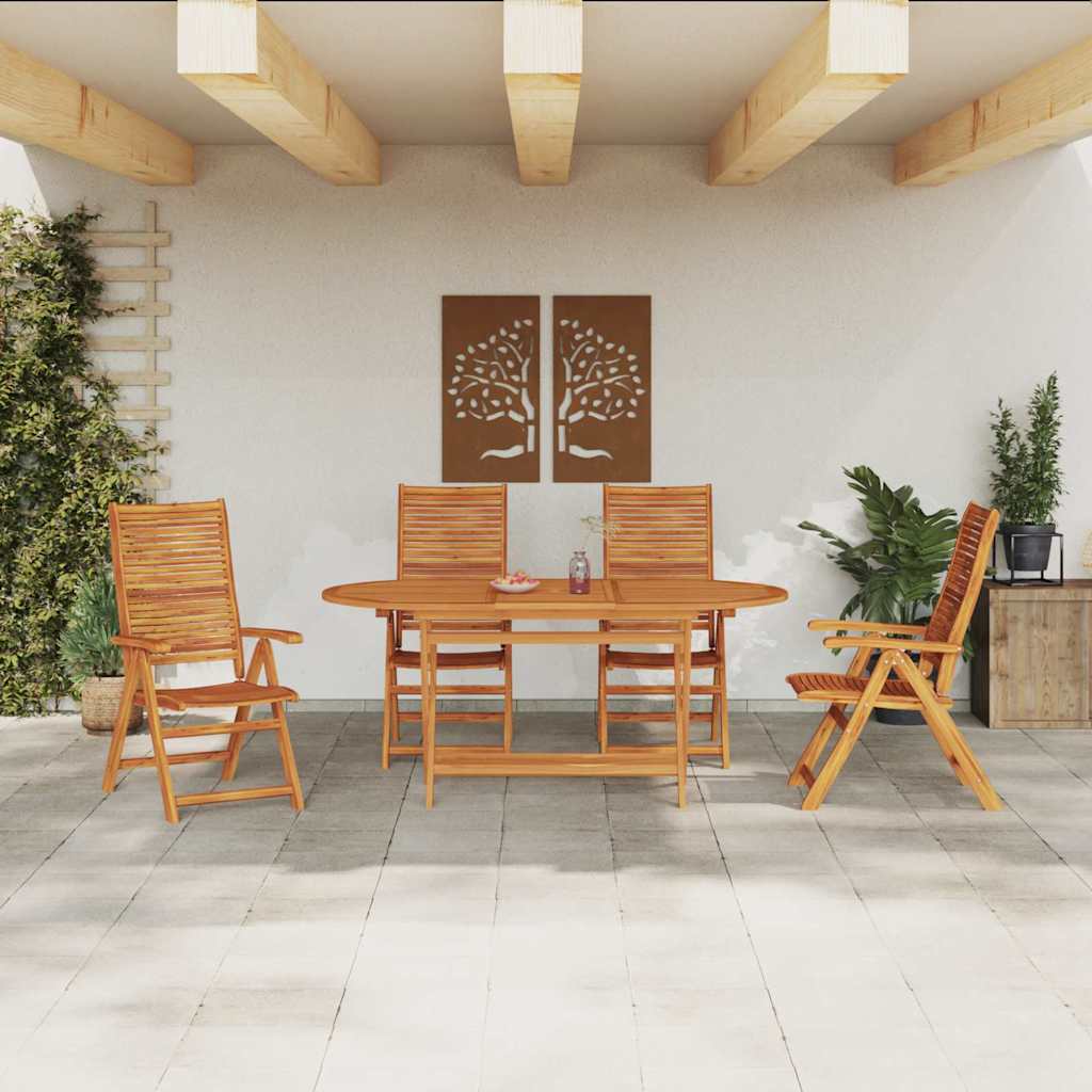 vidaXL Zestaw do jadalni w ogrodzie 5 pcs Brązowy Lite Drewno Akacji