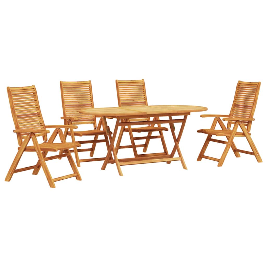 vidaXL Zestaw do jadalni w ogrodzie 5 pcs Brązowy Lite Drewno Akacji