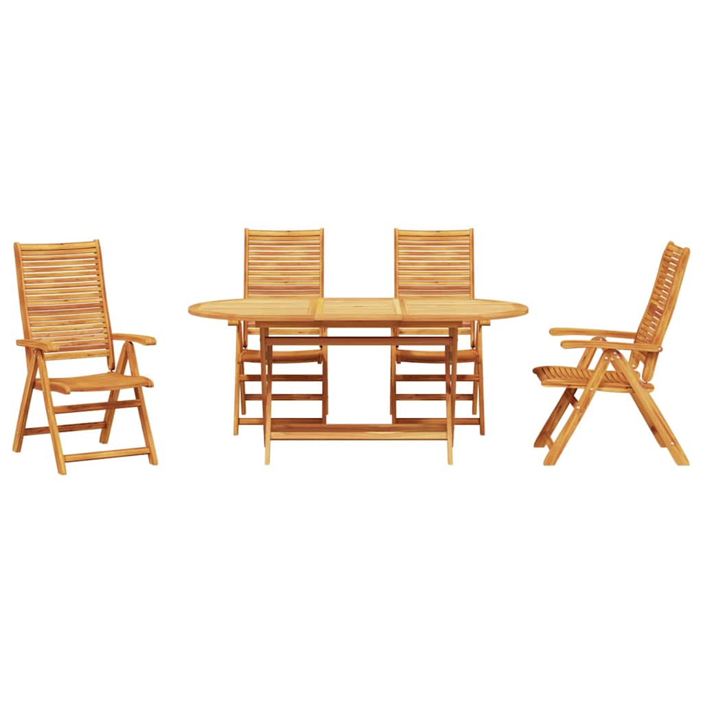 vidaXL Zestaw do jadalni w ogrodzie 5 pcs Brązowy Lite Drewno Akacji