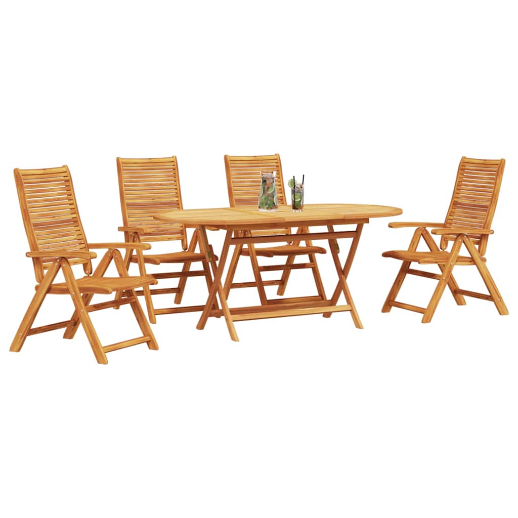 vidaXL Zestaw do jadalni w ogrodzie 5 pcs Brązowy Lite Drewno Akacji