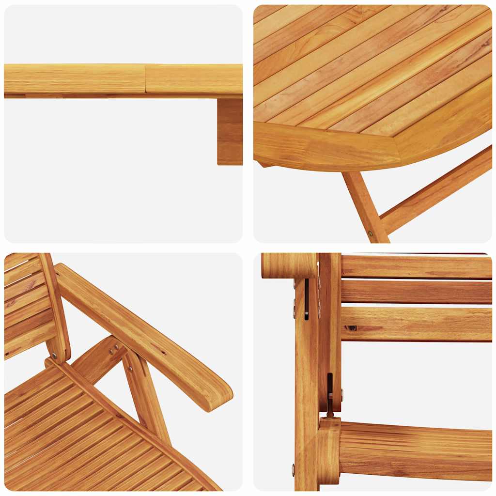vidaXL Zestaw do jadalni w ogrodzie 7 pcs Brązowy Lite Drewno Akacji