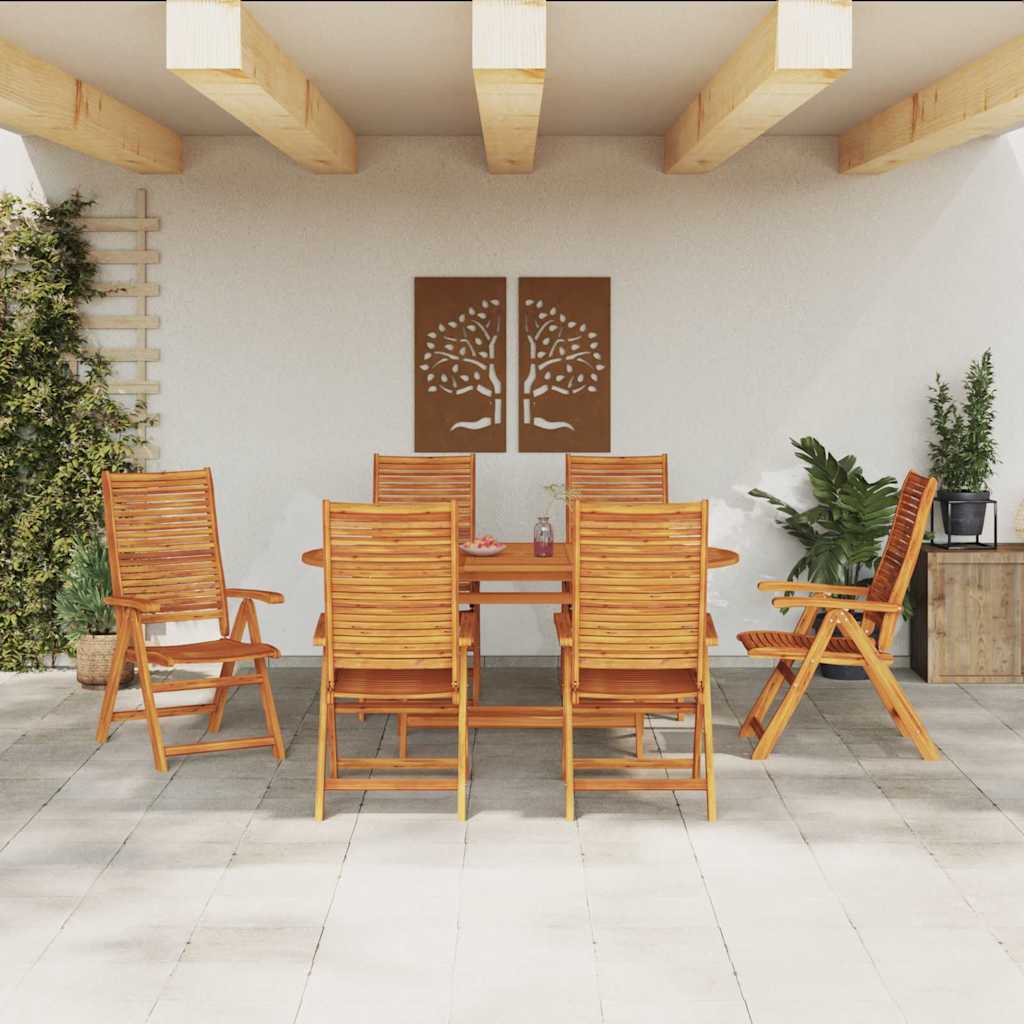 vidaXL Zestaw do jadalni w ogrodzie 7 pcs Brązowy Lite Drewno Akacji