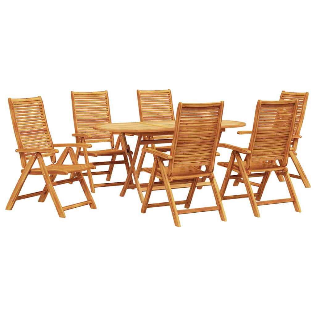vidaXL Zestaw do jadalni w ogrodzie 7 pcs Brązowy Lite Drewno Akacji