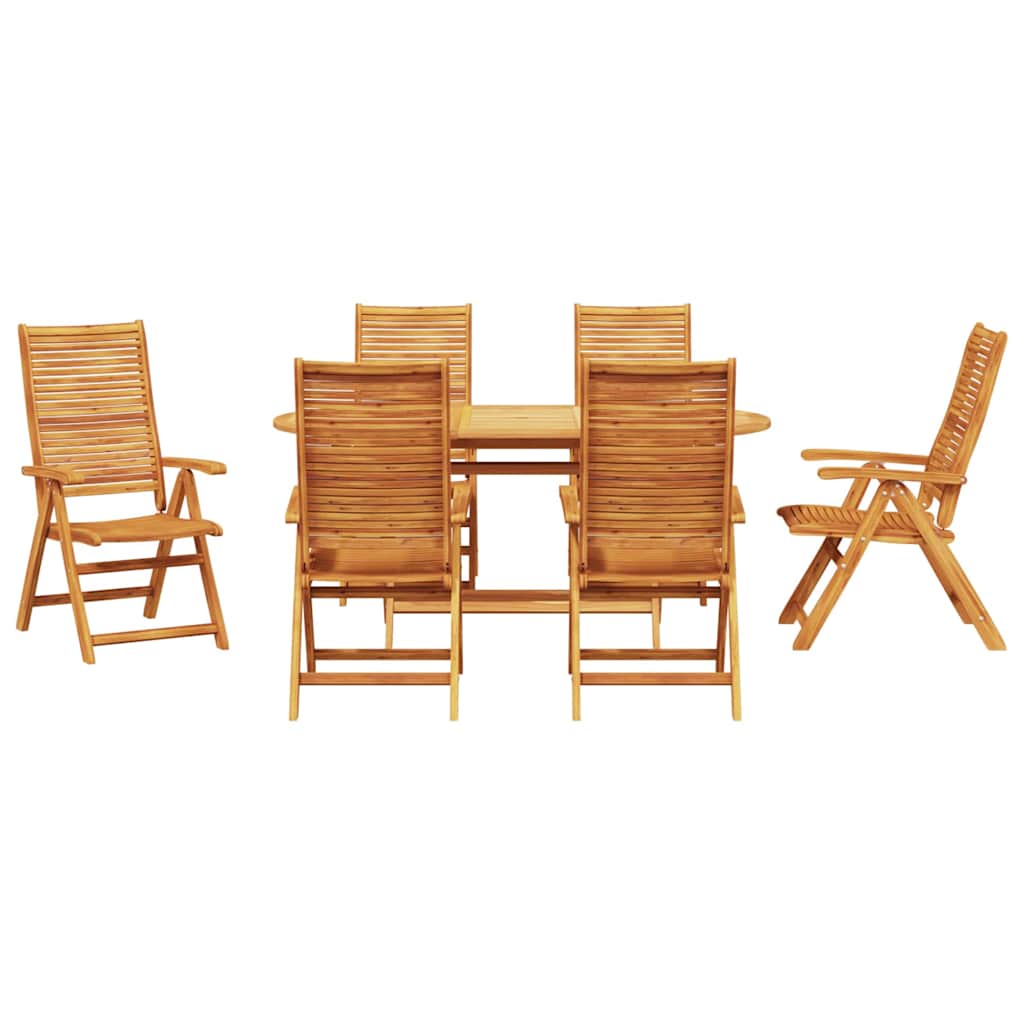 vidaXL Zestaw do jadalni w ogrodzie 7 pcs Brązowy Lite Drewno Akacji