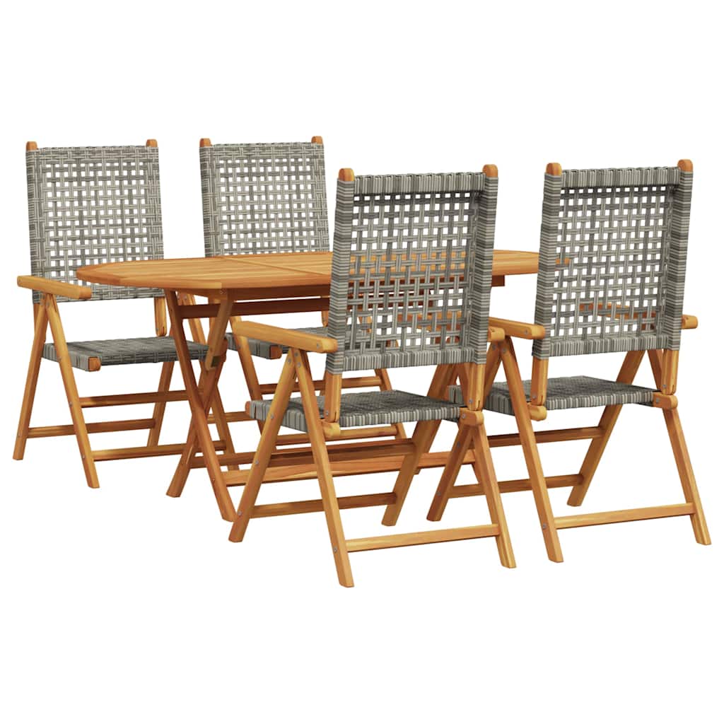 vidaXL Zestaw do jadalni w ogrodzie 5 pcs Szary Lite Drewno Akacji