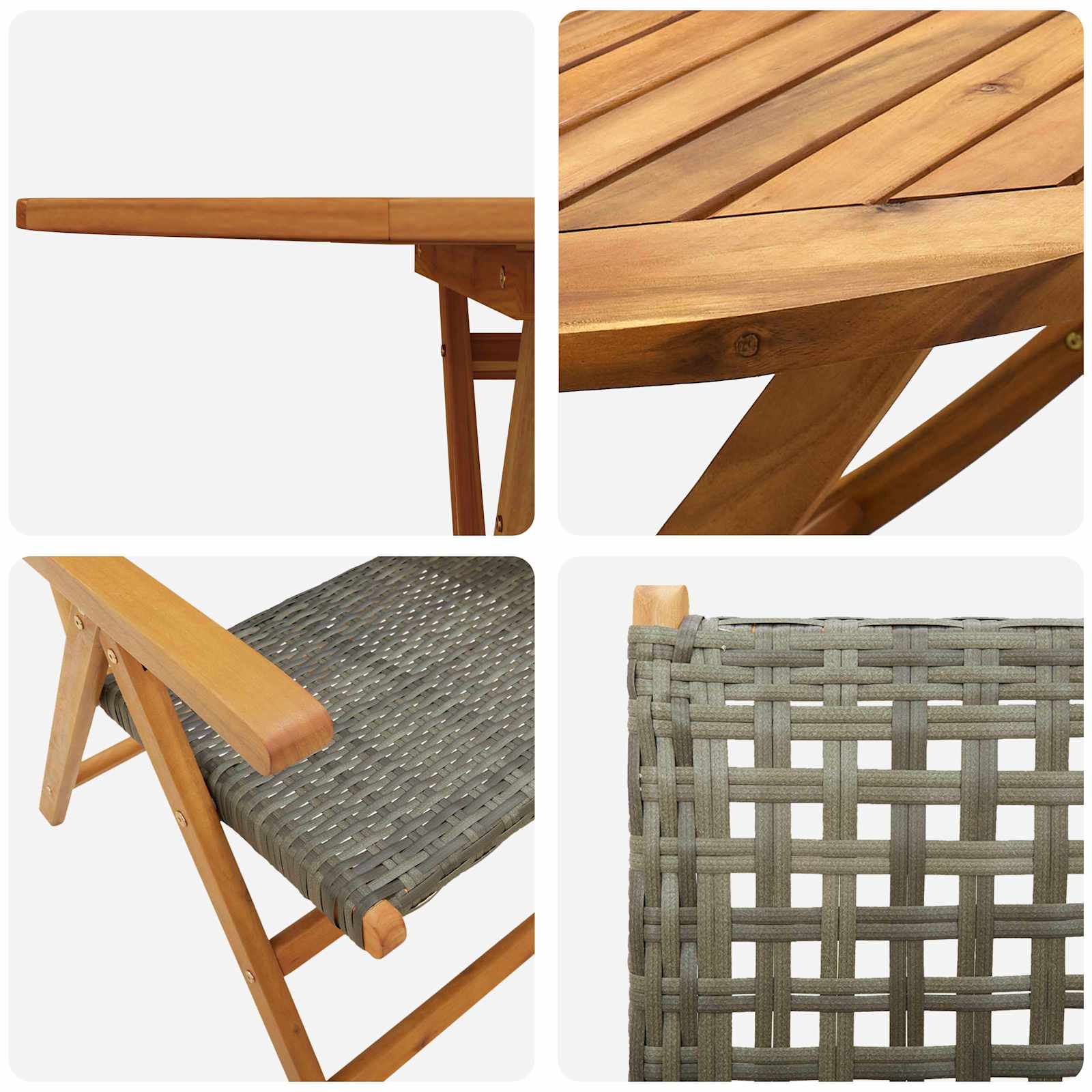 vidaXL Zestaw do jadalni w ogrodzie 7 pcs Szary Lite Drewno Akacji