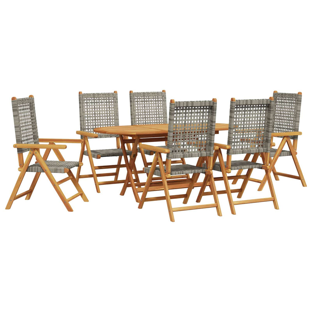 vidaXL Zestaw do jadalni w ogrodzie 7 pcs Szary Lite Drewno Akacji
