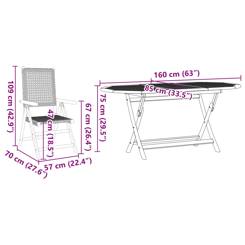 vidaXL Zestaw do jadalni w ogrodzie 7 pcs Beżowy Lite Drewno Akacji