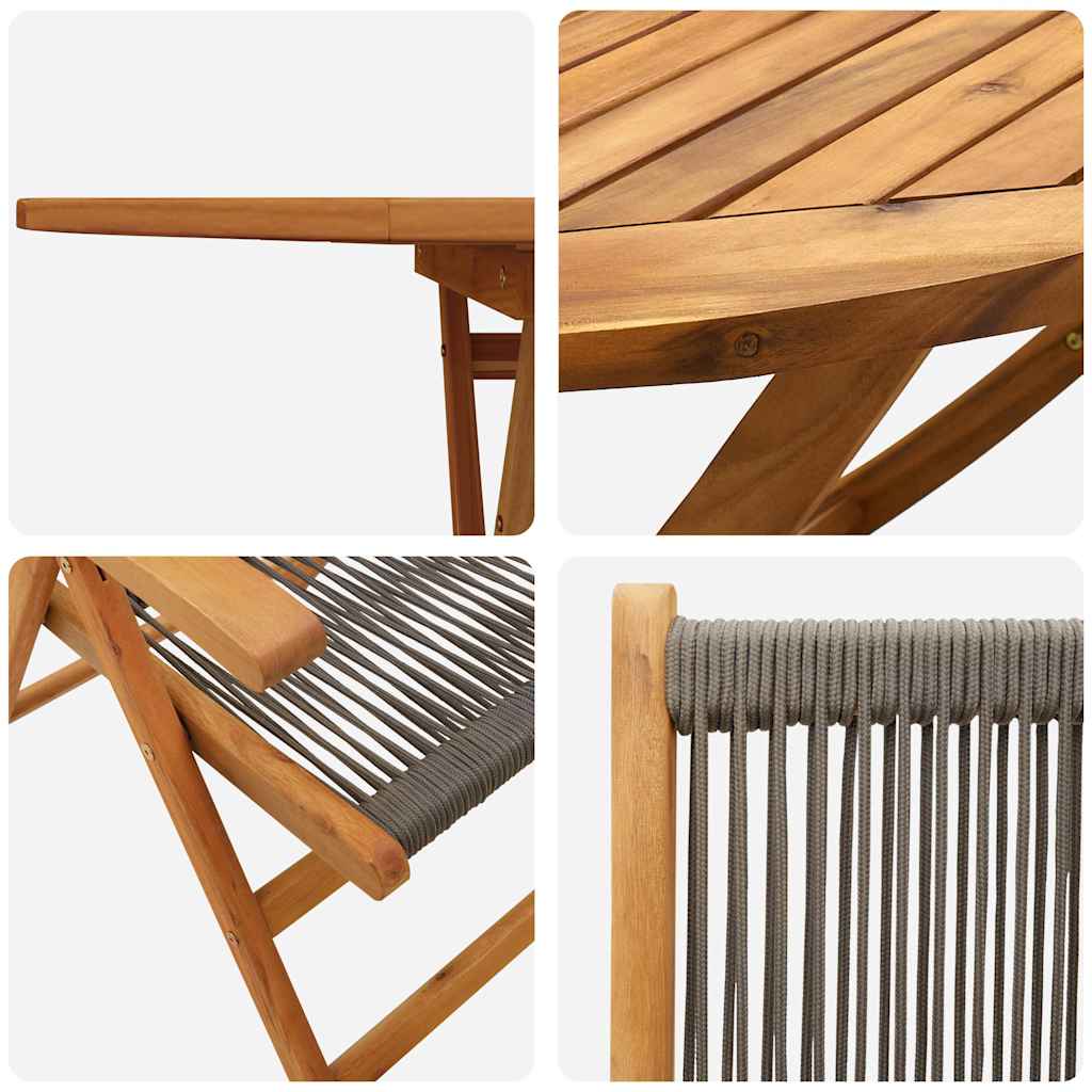 vidaXL Zestaw do jadalni w ogrodzie 5 pcs Szary Lite Drewno Akacji