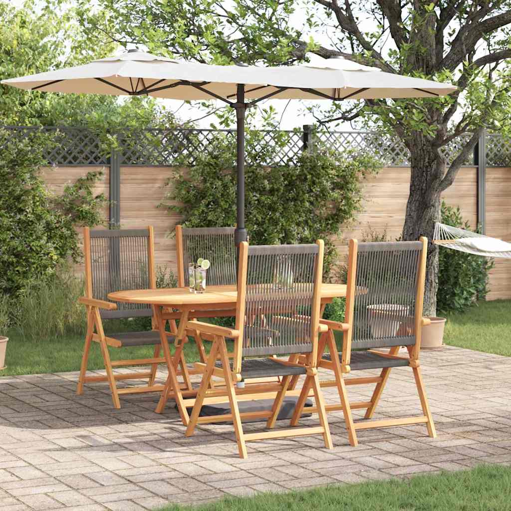 vidaXL Zestaw do jadalni w ogrodzie 5 pcs Szary Lite Drewno Akacji