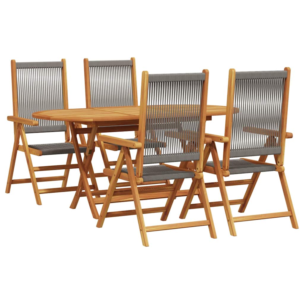 vidaXL Zestaw do jadalni w ogrodzie 5 pcs Szary Lite Drewno Akacji