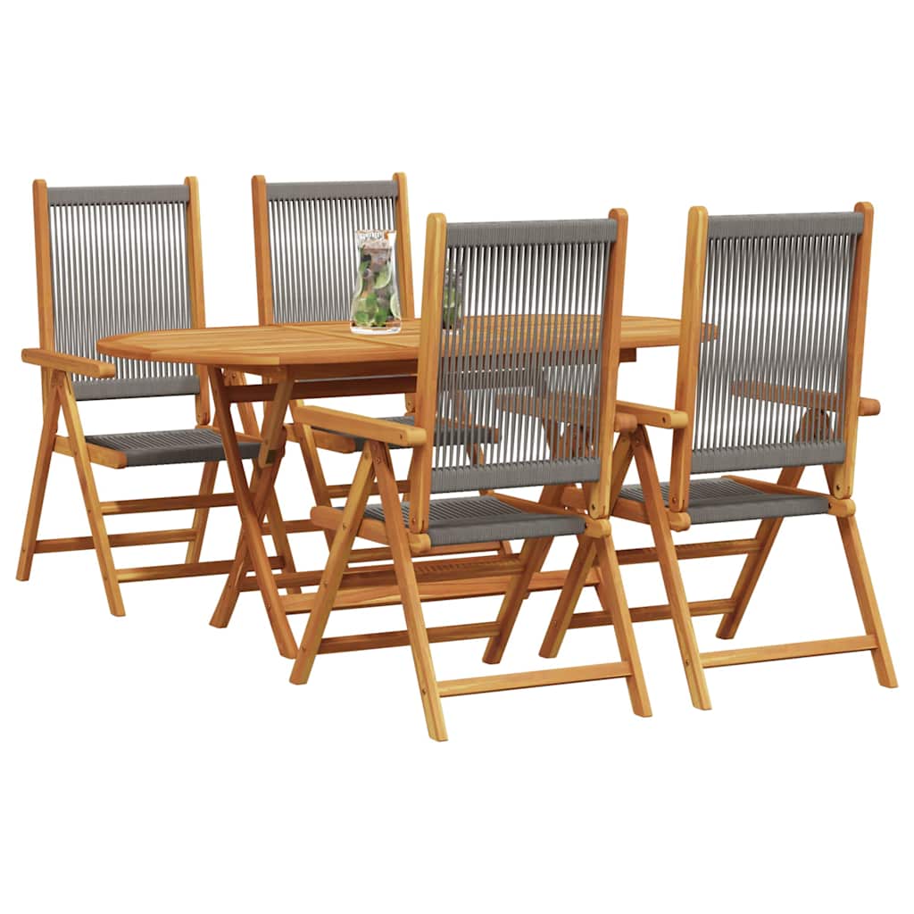 vidaXL Zestaw do jadalni w ogrodzie 5 pcs Szary Lite Drewno Akacji