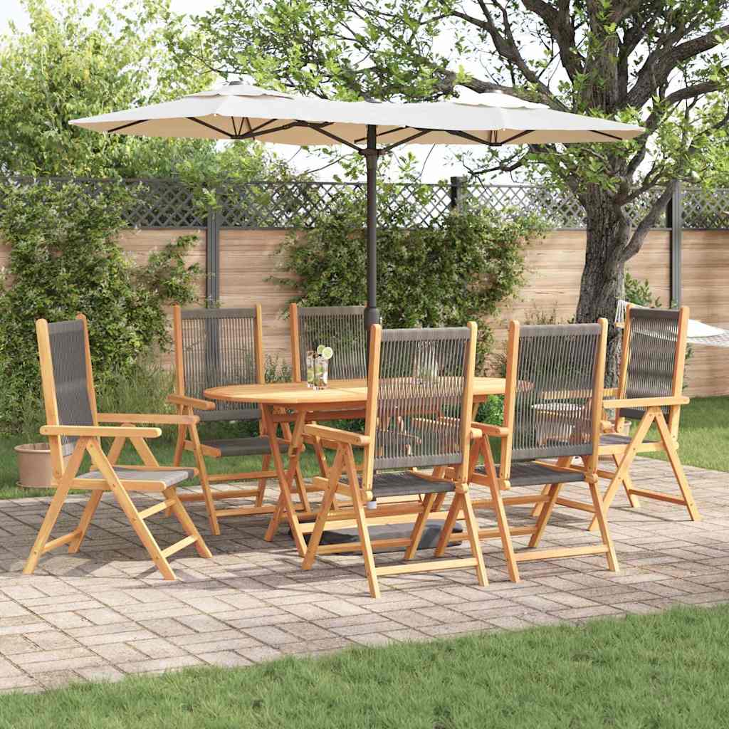 vidaXL Zestaw do jadalni w ogrodzie 7 pcs Szary Lite Drewno Akacji