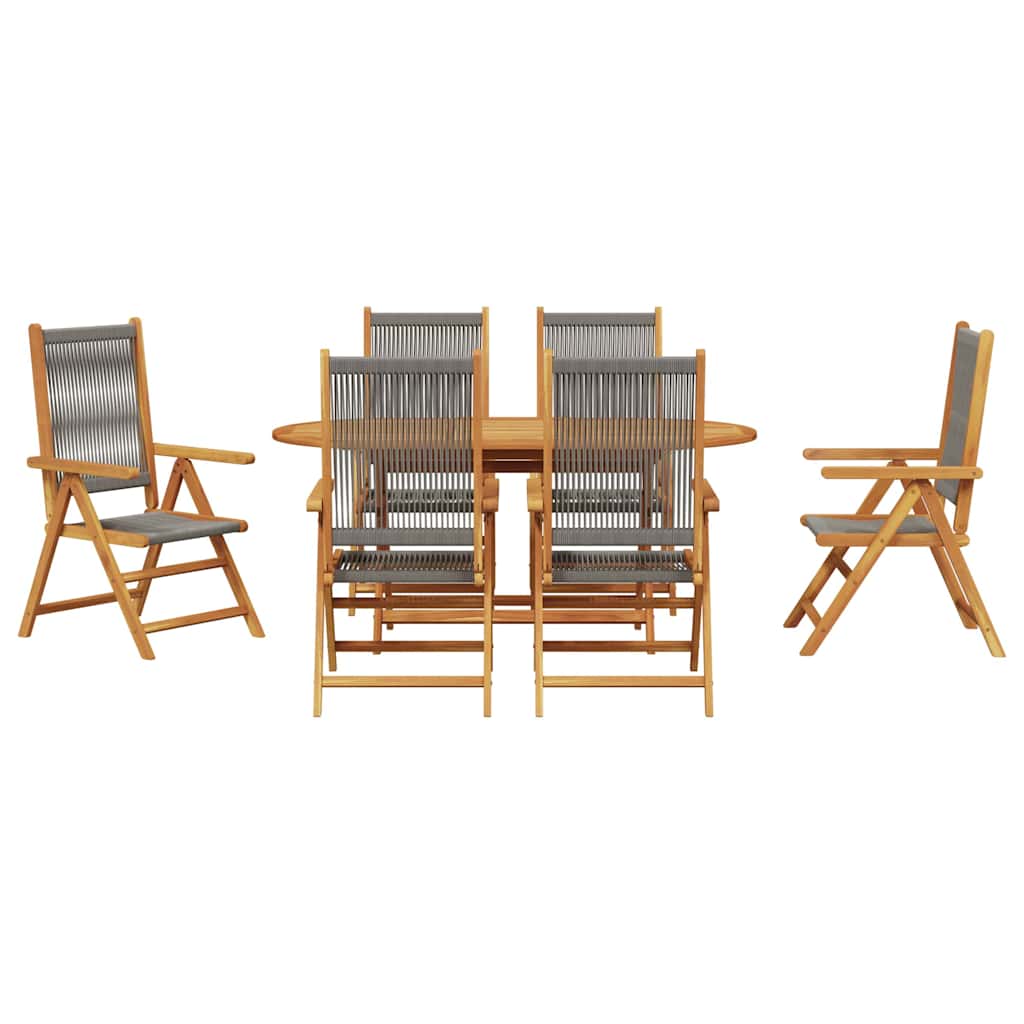vidaXL Zestaw do jadalni w ogrodzie 7 pcs Szary Lite Drewno Akacji