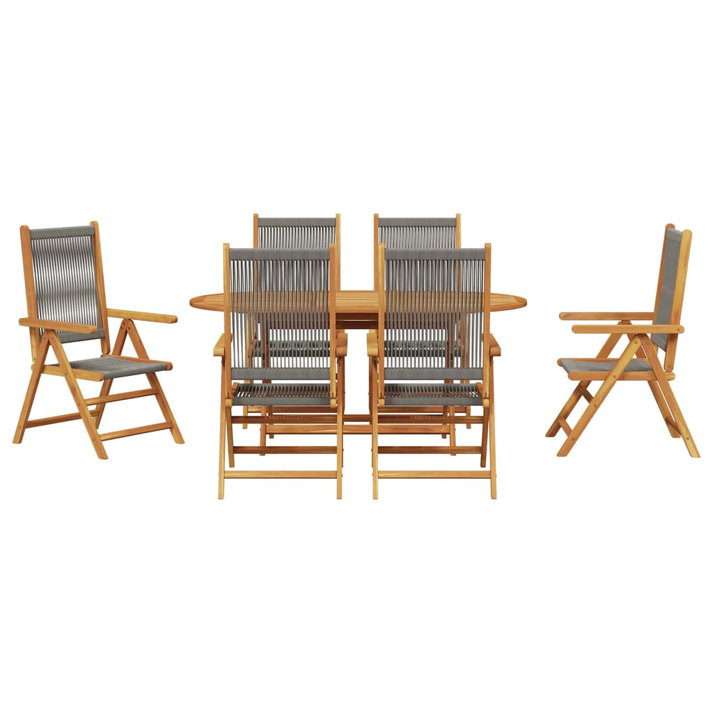 vidaXL Zestaw do jadalni w ogrodzie 7 pcs Szary Lite Drewno Akacji