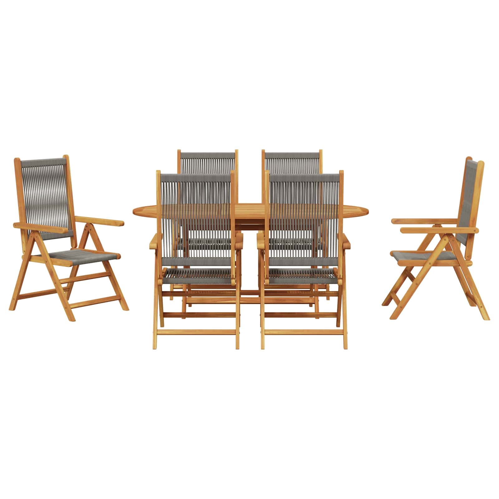 vidaXL Zestaw do jadalni w ogrodzie 7 pcs Szary Lite Drewno Akacji