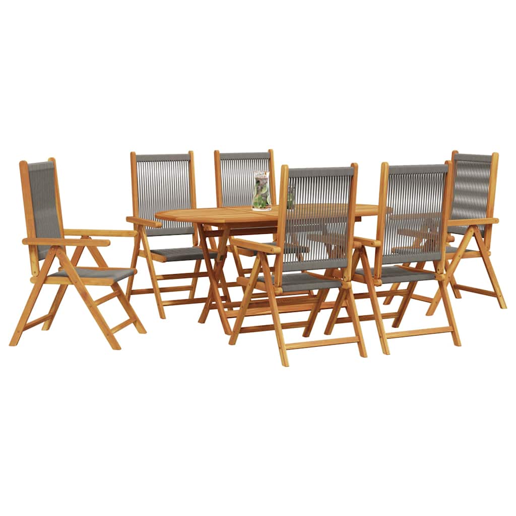 vidaXL Zestaw do jadalni w ogrodzie 7 pcs Szary Lite Drewno Akacji