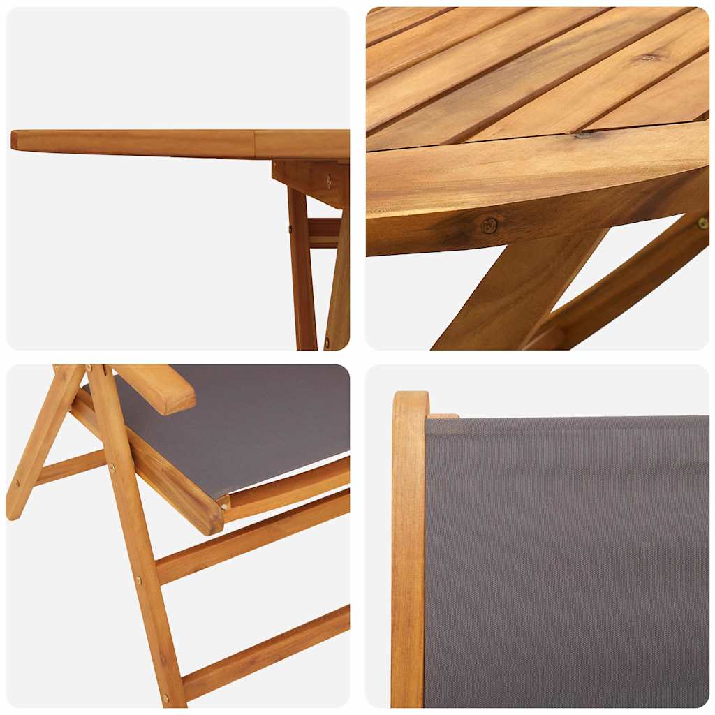 vidaXL Zestaw do jadalni w ogrodzie 5 pcs Antracyt Lite Drewno Akacji