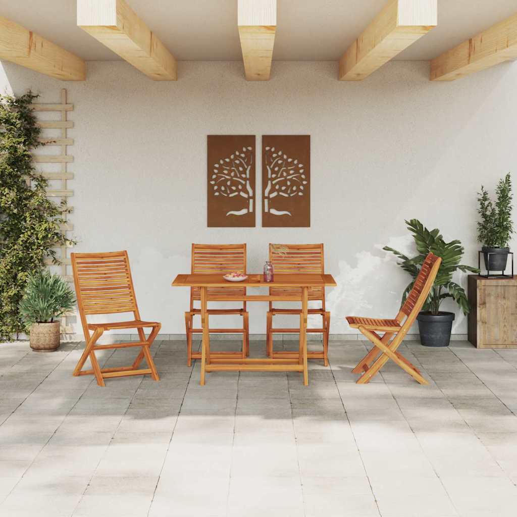 vidaXL Zestaw do jadalni w ogrodzie 5 pcs Brązowy Lite Drewno Akacji