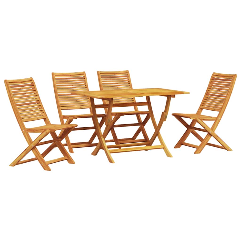 vidaXL Zestaw do jadalni w ogrodzie 5 pcs Brązowy Lite Drewno Akacji