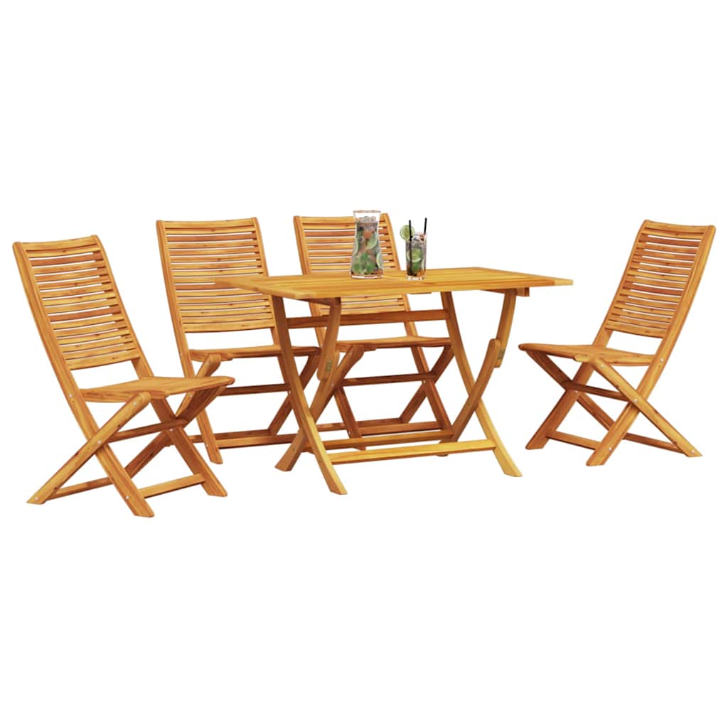 vidaXL Zestaw do jadalni w ogrodzie 5 pcs Brązowy Lite Drewno Akacji