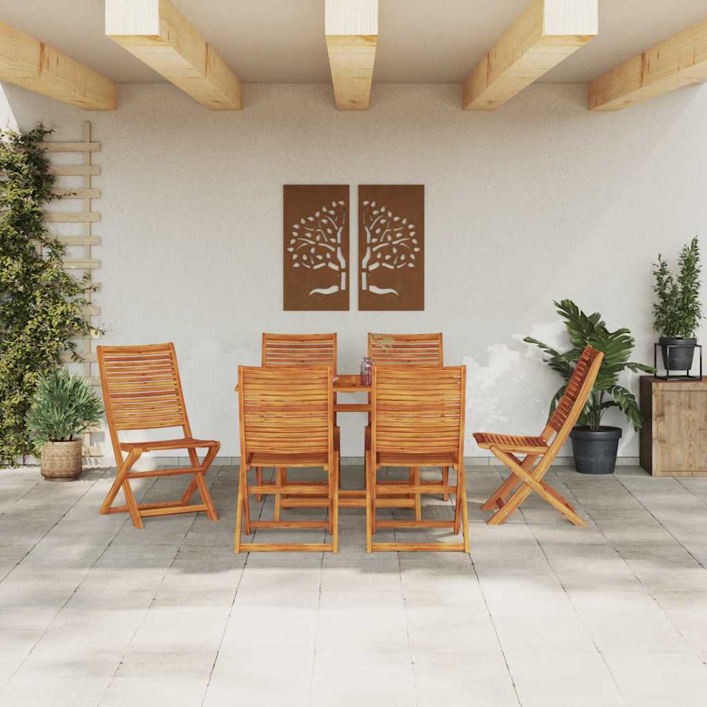 vidaXL Zestaw do jadalni w ogrodzie 7 pcs Brązowy Lite Drewno Akacji