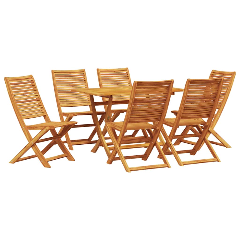 vidaXL Zestaw do jadalni w ogrodzie 7 pcs Brązowy Lite Drewno Akacji