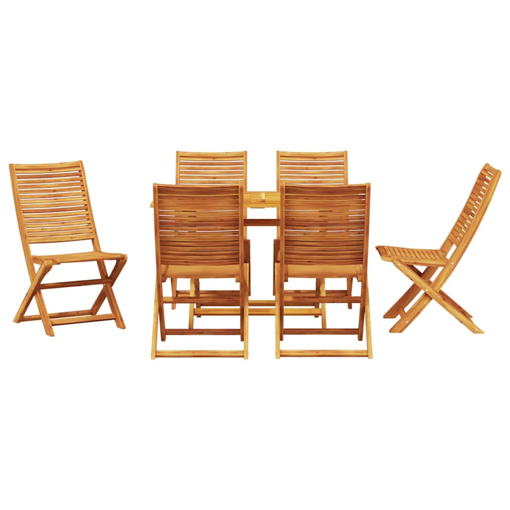 vidaXL Zestaw do jadalni w ogrodzie 7 pcs Brązowy Lite Drewno Akacji