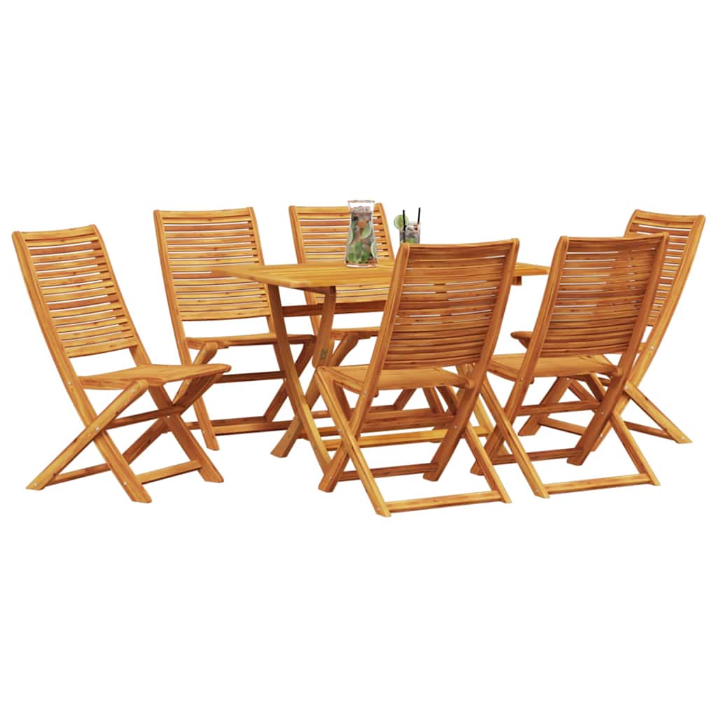 vidaXL Zestaw do jadalni w ogrodzie 7 pcs Brązowy Lite Drewno Akacji