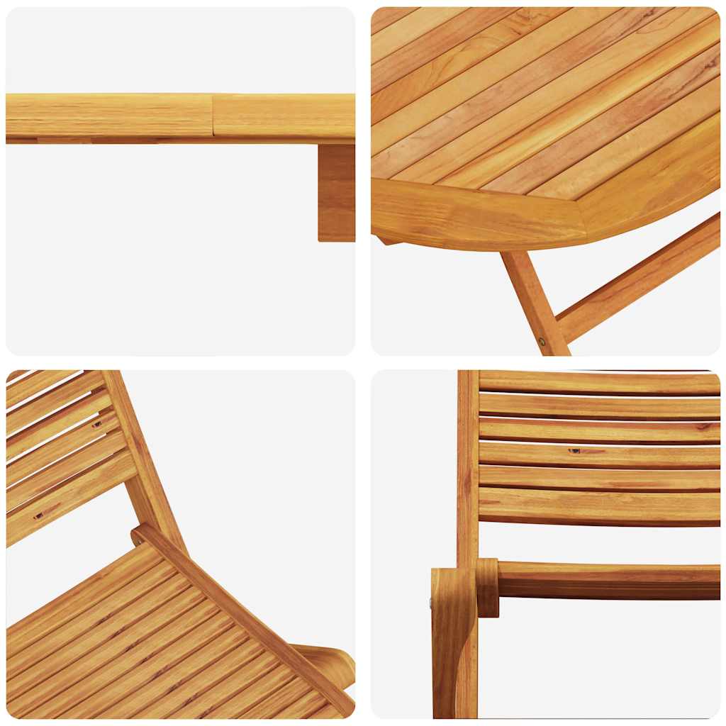 vidaXL Zestaw do jadalni w ogrodzie 7 pcs Brązowy Lite Drewno Akacji