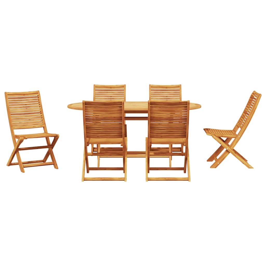 vidaXL Zestaw do jadalni w ogrodzie 7 pcs Brązowy Lite Drewno Akacji