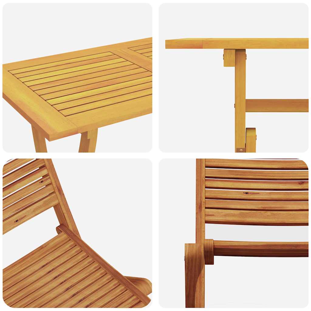 vidaXL Zestaw do jadalni w ogrodzie 5 pcs Brązowy Lite Drewno Akacji