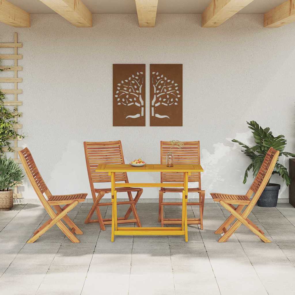 vidaXL Zestaw do jadalni w ogrodzie 5 pcs Brązowy Lite Drewno Akacji