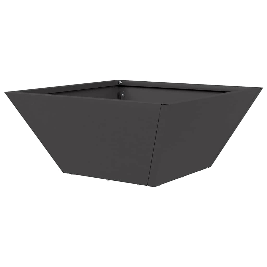 vidaXL Doniczka ogrodowa Czarny 35 x 35 x 15 cm Stal zimnogięta