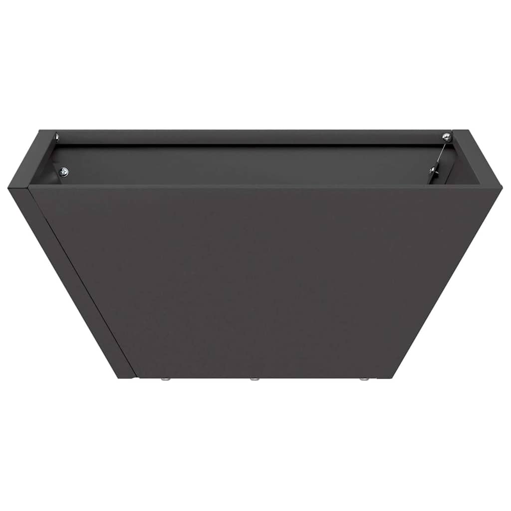 vidaXL Doniczka ogrodowa Czarny 35 x 35 x 15 cm Stal zimnogięta