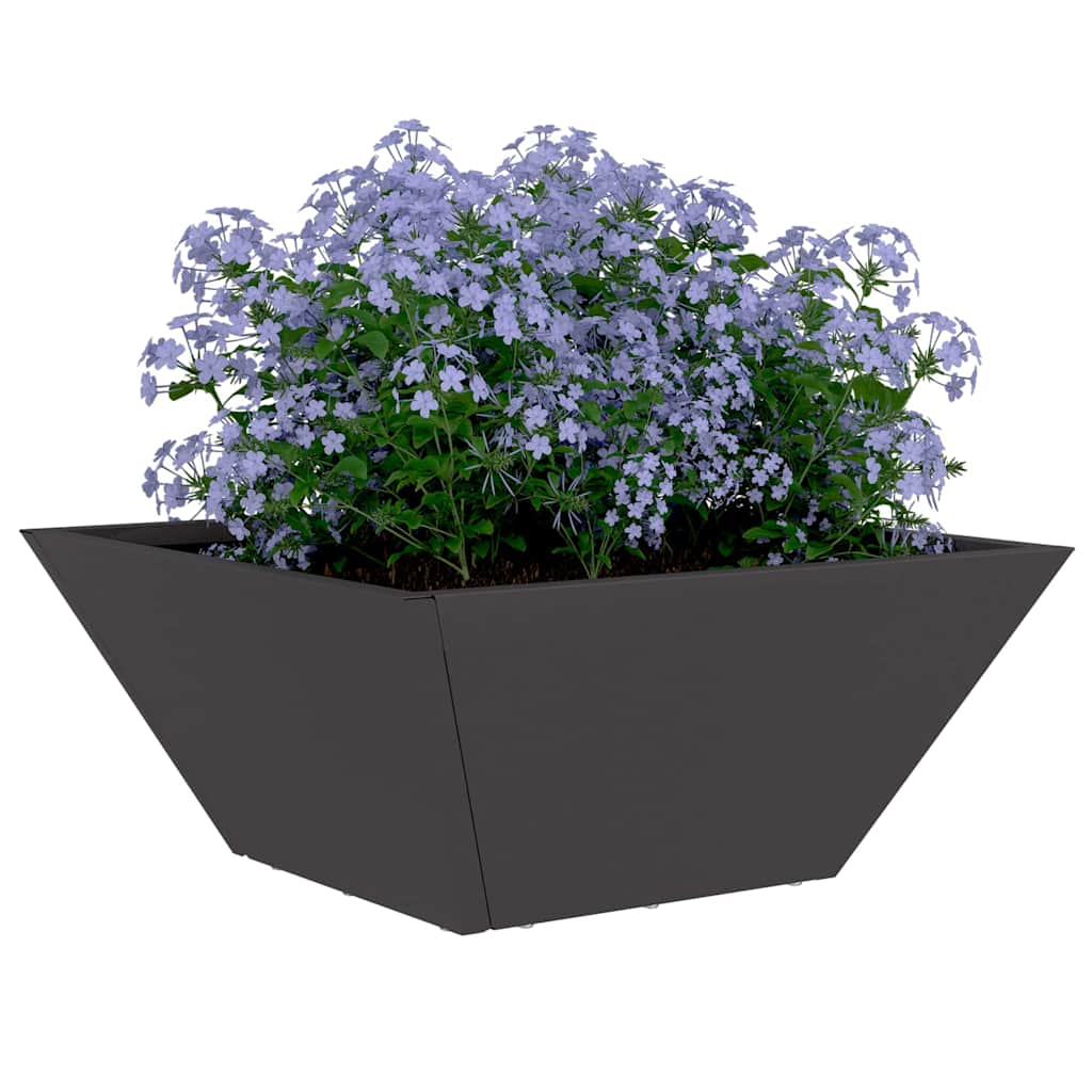 vidaXL Doniczka ogrodowa 5 pcs Czarny 35 x 35 x 15 cm Stal zimnogięta