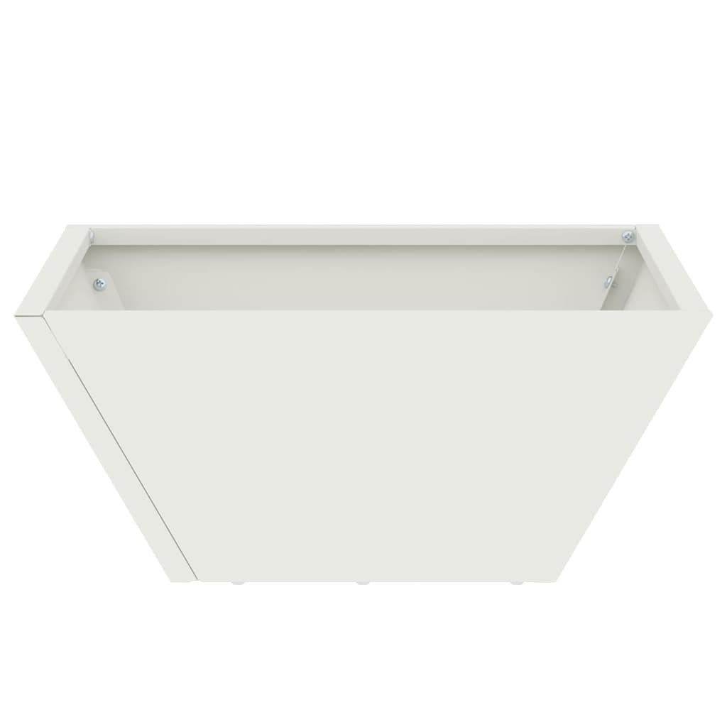 vidaXL Doniczka ogrodowa Biały 35 x 35 x 15 cm Stal zimnogięta