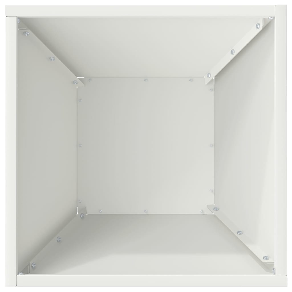 vidaXL Doniczka ogrodowa Biały 35 x 35 x 15 cm Stal zimnogięta