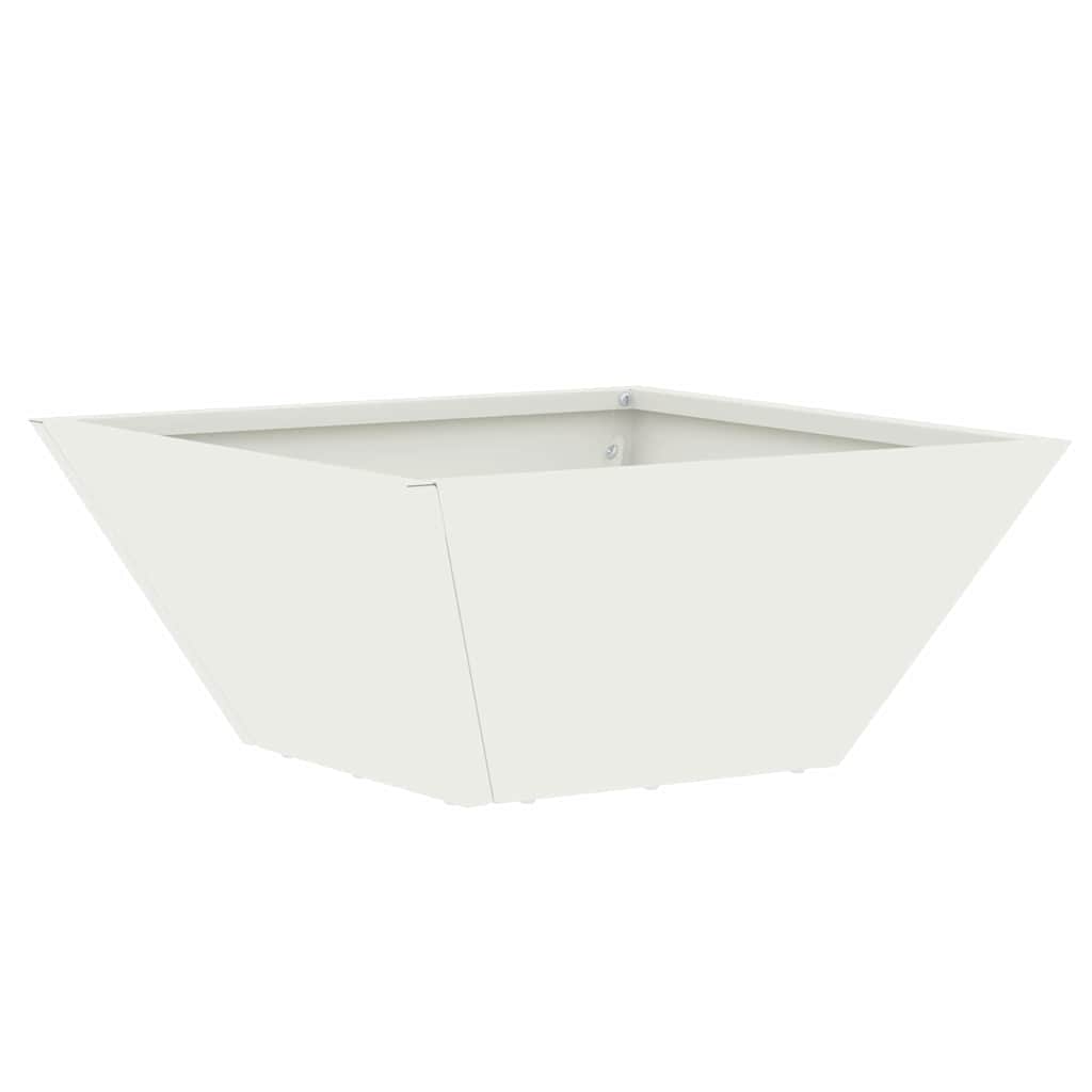 vidaXL Doniczka ogrodowa 5 pcs Biały 35 x 35 x 15 cm Stal zimnogięta