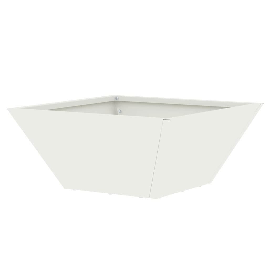 vidaXL Doniczka ogrodowa 5 pcs Biały 35 x 35 x 15 cm Stal zimnogięta