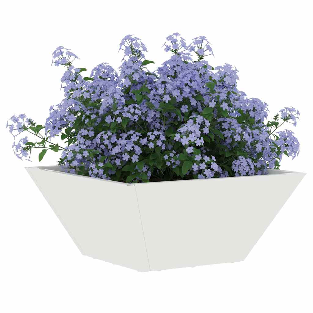 vidaXL Doniczka ogrodowa 5 pcs Biały 35 x 35 x 15 cm Stal zimnogięta