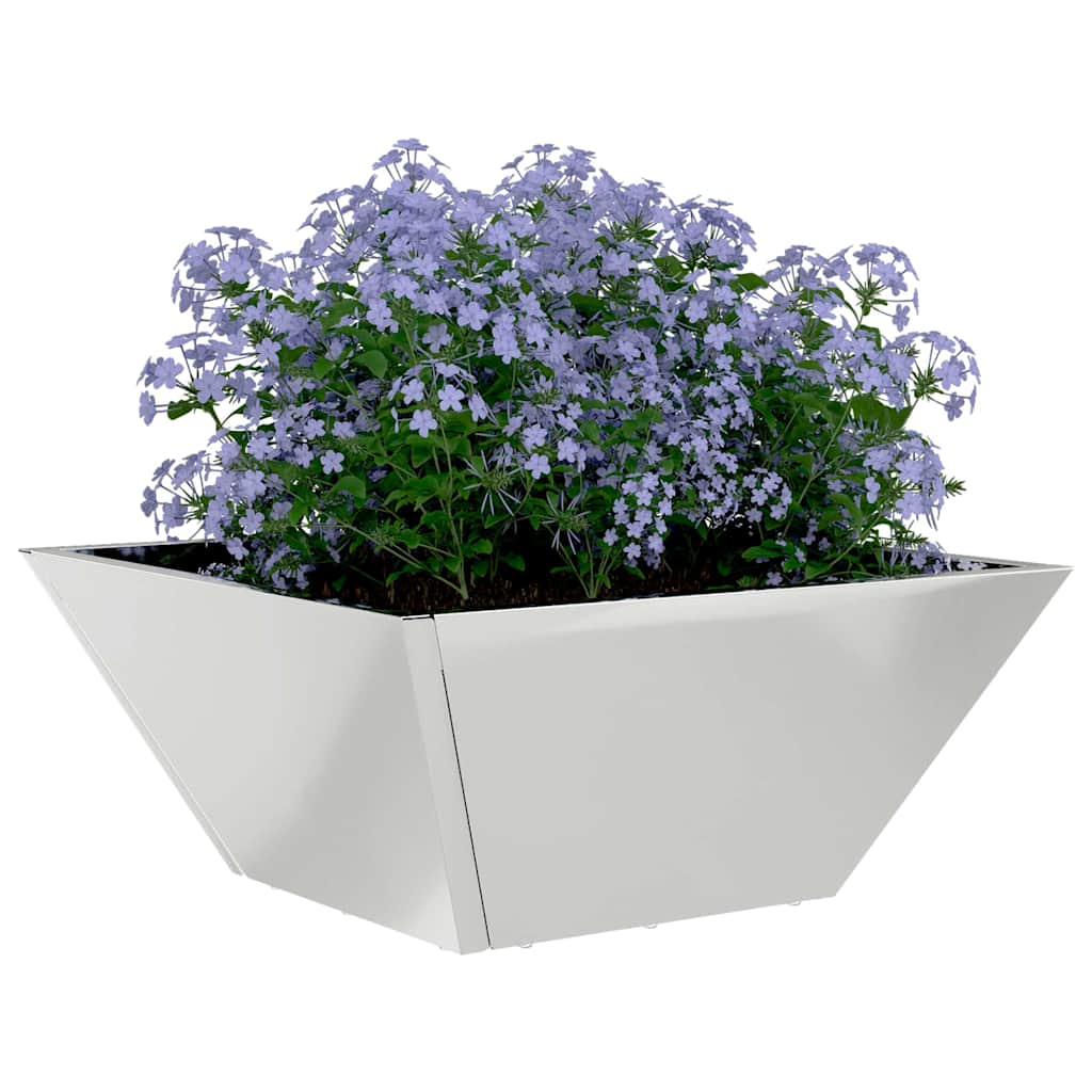 vidaXL Doniczka ogrodowa Srebrny 35 x 35 x 15 cm Stal Galwanizowana