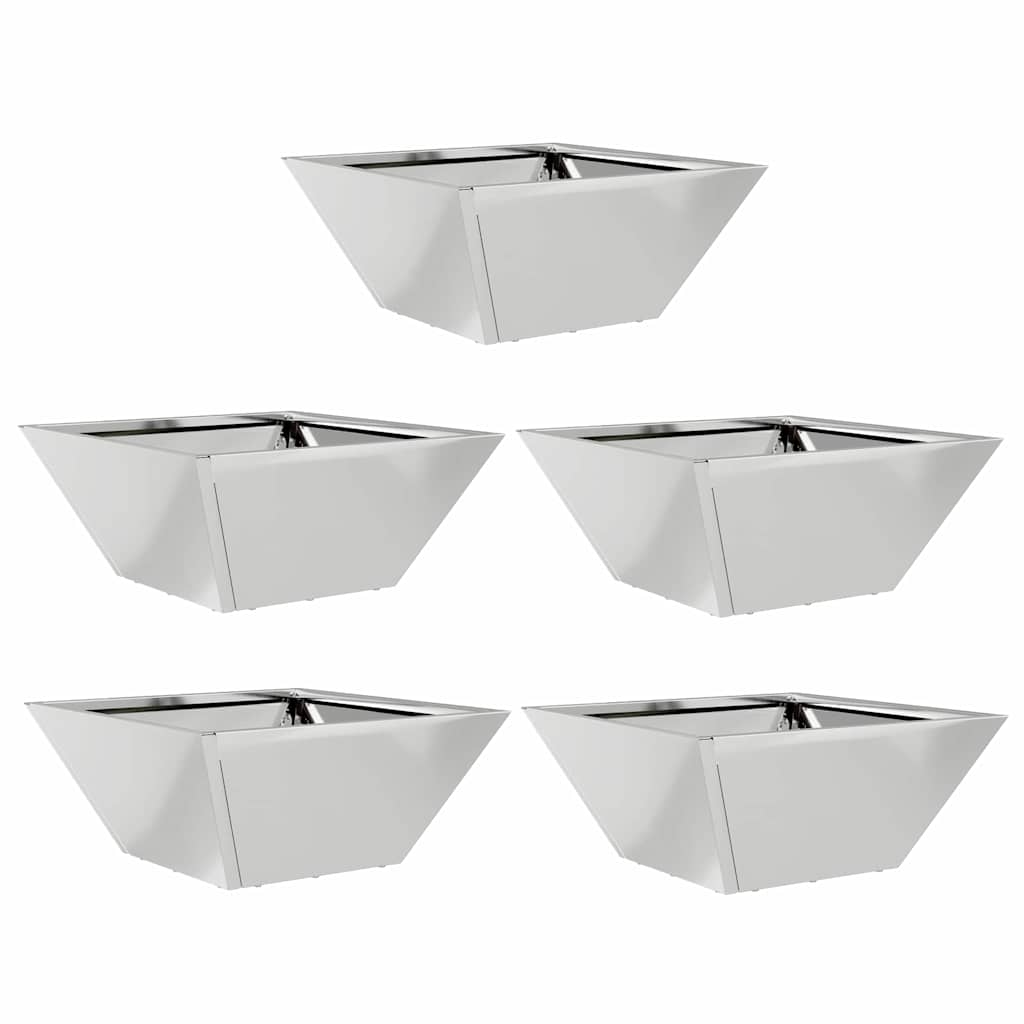 vidaXL Doniczka ogrodowa 5 pcs Srebrny 35 x 35 x 15 cm
