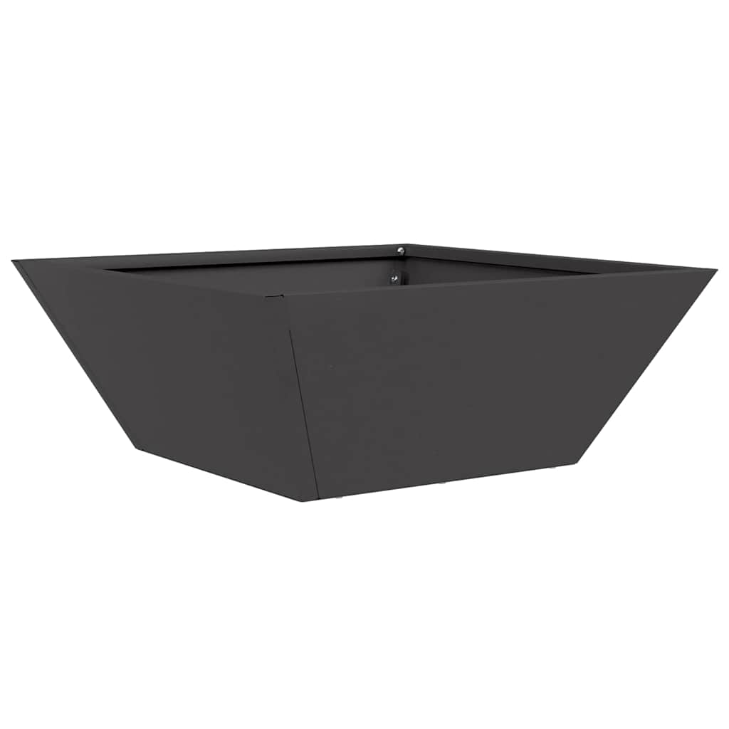 vidaXL Doniczka ogrodowa Czarny 40 x 40 x 15 cm Stal zimnogięta