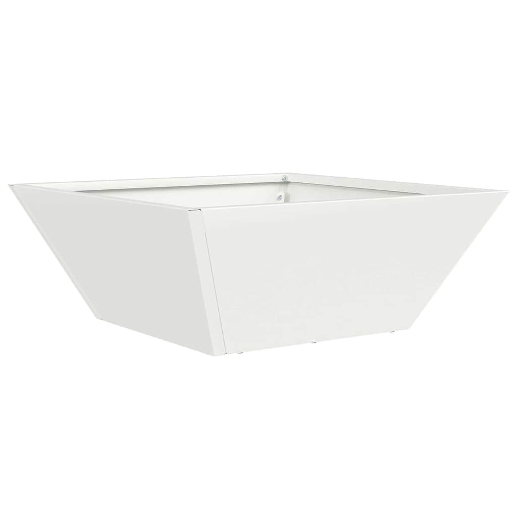 vidaXL Doniczka ogrodowa Biały 40 x 40 x 15 cm Stal zimnogięta