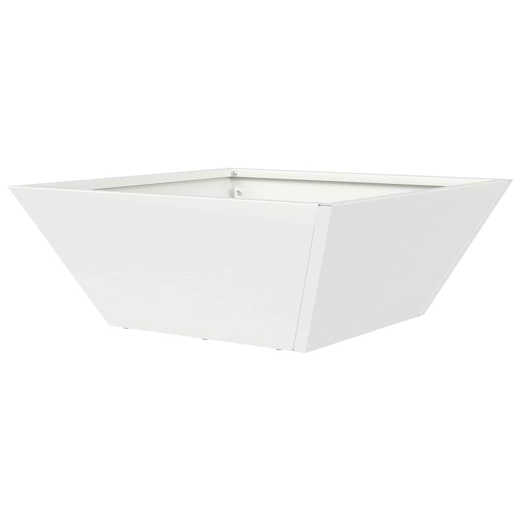 vidaXL Doniczka ogrodowa Biały 40 x 40 x 15 cm Stal zimnogięta