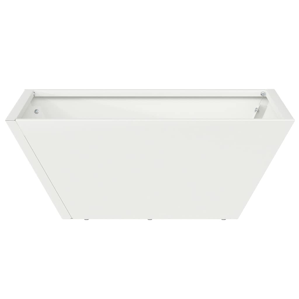 vidaXL Doniczka ogrodowa Biały 40 x 40 x 15 cm Stal zimnogięta