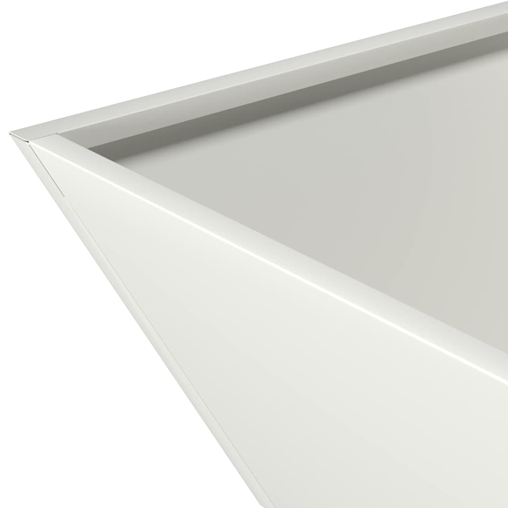 vidaXL Doniczka ogrodowa 5 pcs Biały 40 x 40 x 15 cm Stal zimnogięta