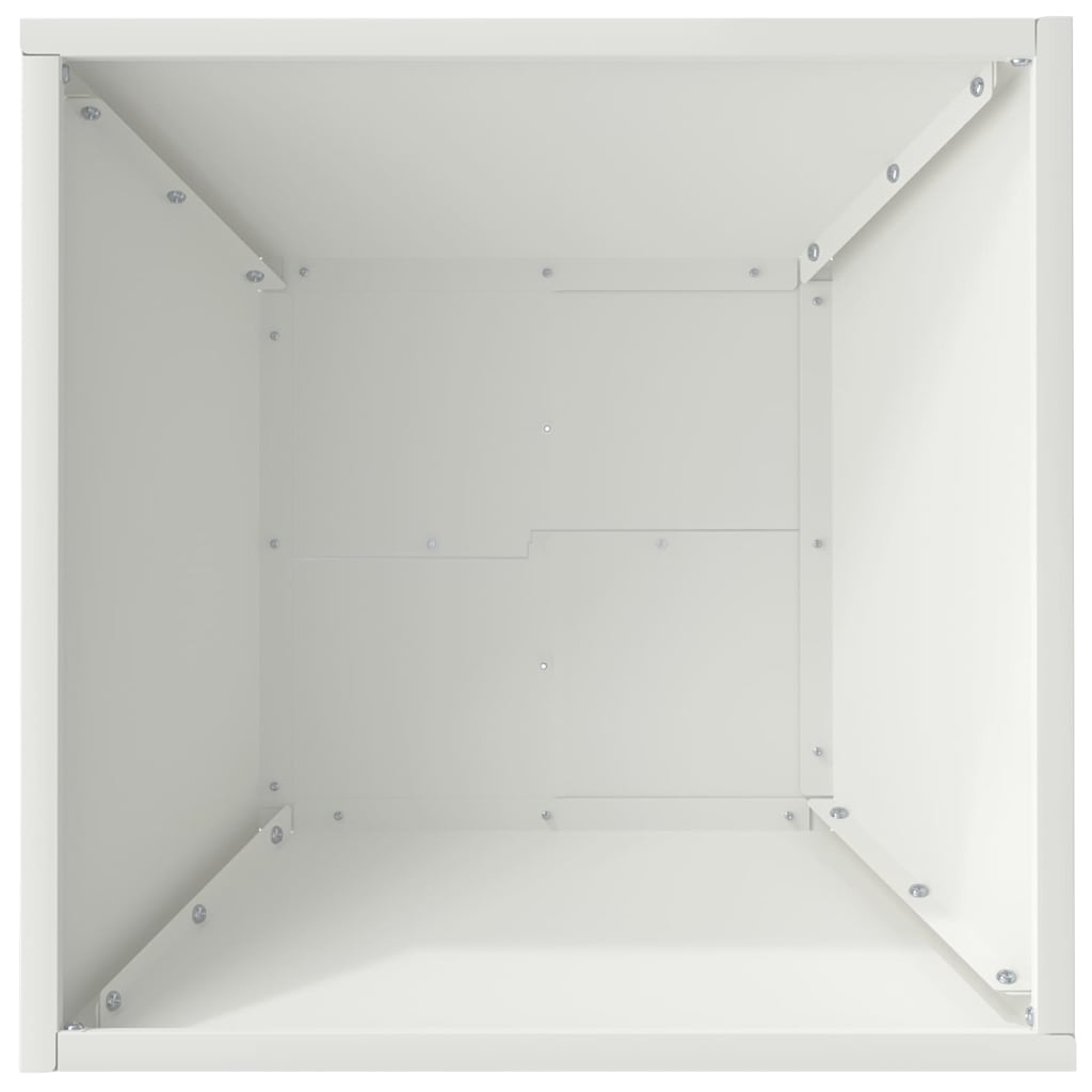 vidaXL Doniczka ogrodowa 5 pcs Biały 40 x 40 x 15 cm Stal zimnogięta
